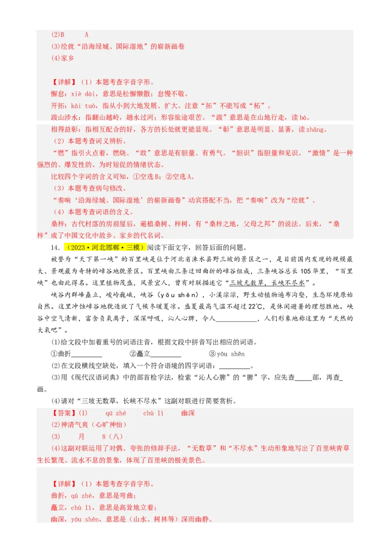 热点01字音字形（两大考点四种题型三种技巧）（全国通用）（解析版）_120中考语文全套复习_中考语文复习总复习_二轮复习资料_完2024年中考语文专题练习（全国通用）_热点