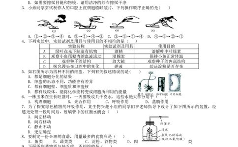 2018年湖南省张家界市中考生物真题及答案_中考真题_8.生物中考真题2015-2024年_地区卷_湖南省_湖南张家界生物18-21