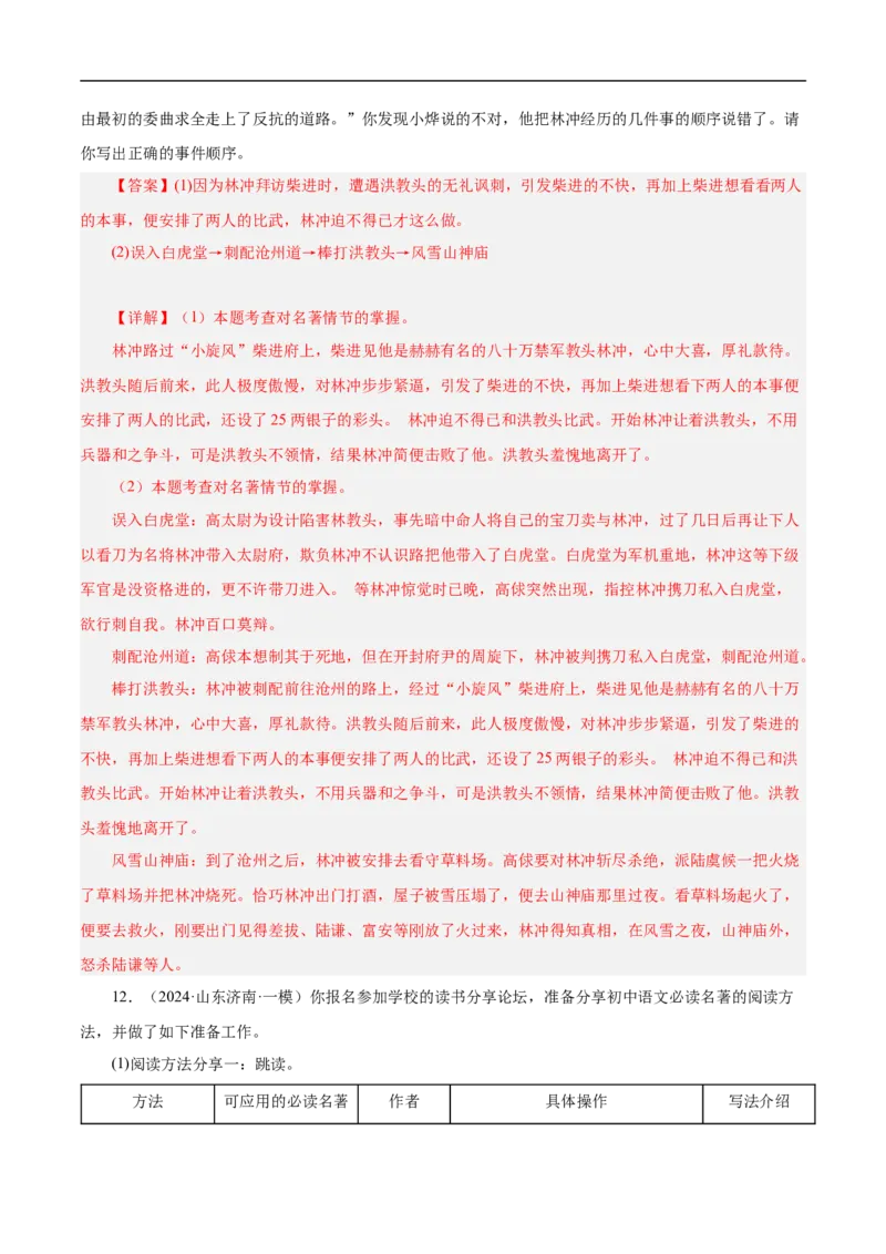 热点04名著阅读（一考点四题型四技巧）（全国通用）（解析版）_120中考语文全套复习_中考语文复习总复习_二轮复习资料_完2024年中考语文专题练习（全国通用）_热点