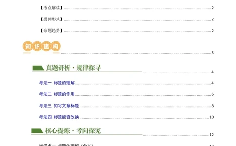 专题18标题的作用与含义（讲练）（全国通用）（原卷版）_120中考语文全套复习_中考语文复习总复习_二轮复习资料_完2024年中考语文二轮复习课件+讲义+练习（全国通用）