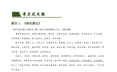 第18讲八下课标文言文复习（练习）（全国通用）（解析版）_120中考语文全套复习_中考语文复习总复习_一轮复习资料_完2024年中考语文一轮复习课件+讲义+练习（全国通用）