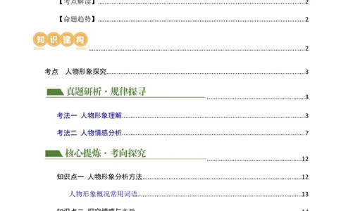 专题13人物形象探究（讲练）（全国通用）（原卷版）_120中考语文全套复习_中考语文复习总复习_二轮复习资料_完2024年中考语文二轮复习课件+讲义+练习（全国通用）_配套讲练