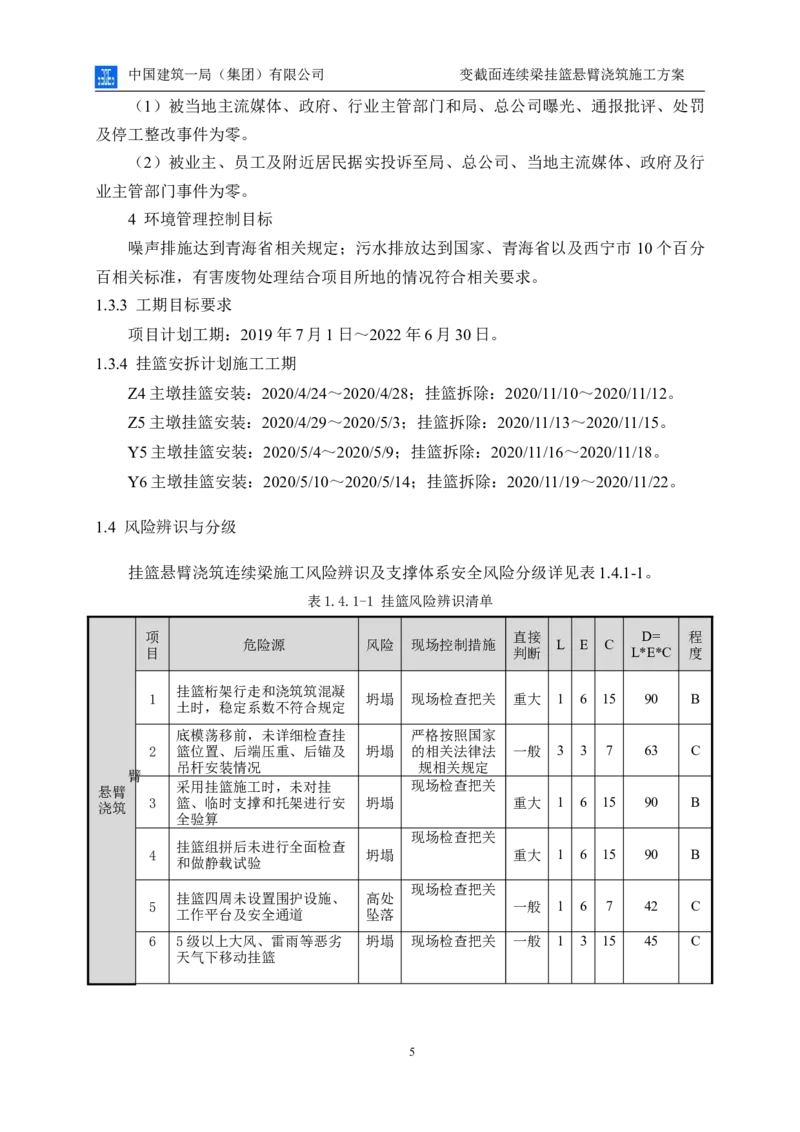 变截面连续梁挂篮悬臂浇筑施工方案_2021-2023年优秀施组方案_施工方案_方案06-变截面连续梁挂篮悬臂浇筑施工方案_1、施工方案正文