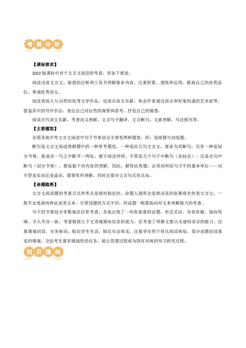 专题11句子节奏划分（讲练）（全国通用）（解析版）_120中考语文全套复习_中考语文复习总复习_二轮复习资料_完2024年中考语文二轮复习课件+讲义+练习（全国通用）_配套讲练