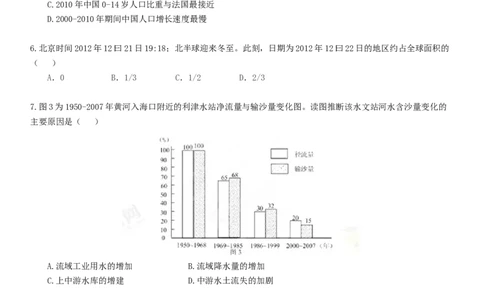 2013年高考地理试卷（广东）（空白卷）_1.高考2025全国各省真题+答案_01.2008-2024全国高考真题（按省份分类）_4.广东_2008-2024&middot;（广东）地理高考真题
