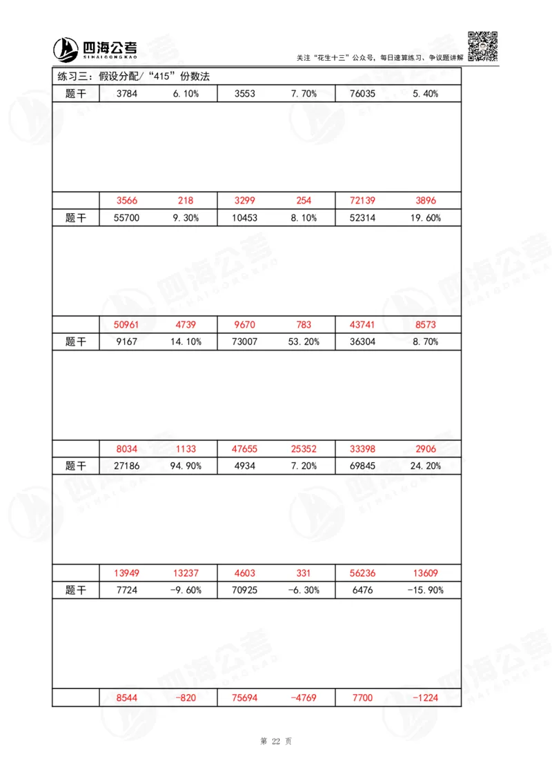 40期速算无过程版答案_2026考公资料_花生十三合集_（96）申论全勤全返、速算训练营、数量刷题营_速算训练营（39期-43期）_40期速算训练营