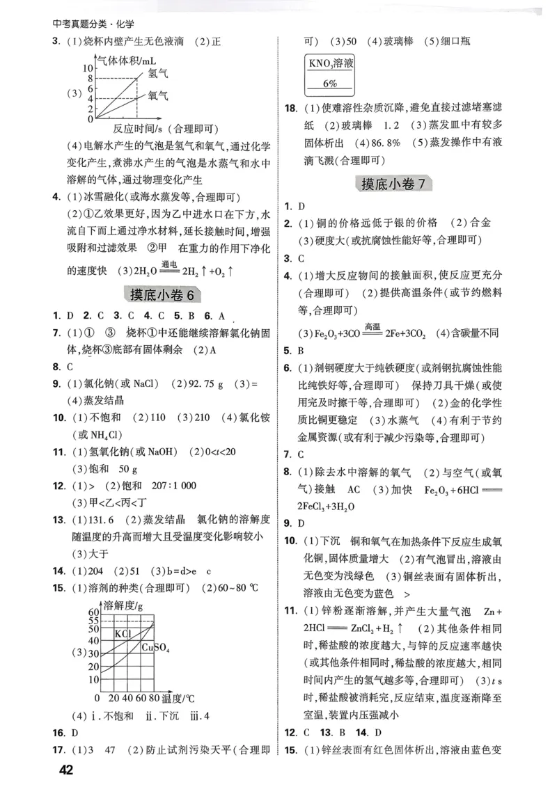 化学精准摸底小卷_2026万唯系列预习复习_2026版初中《万唯中考真题》分类与新考法（化学地理）_化学