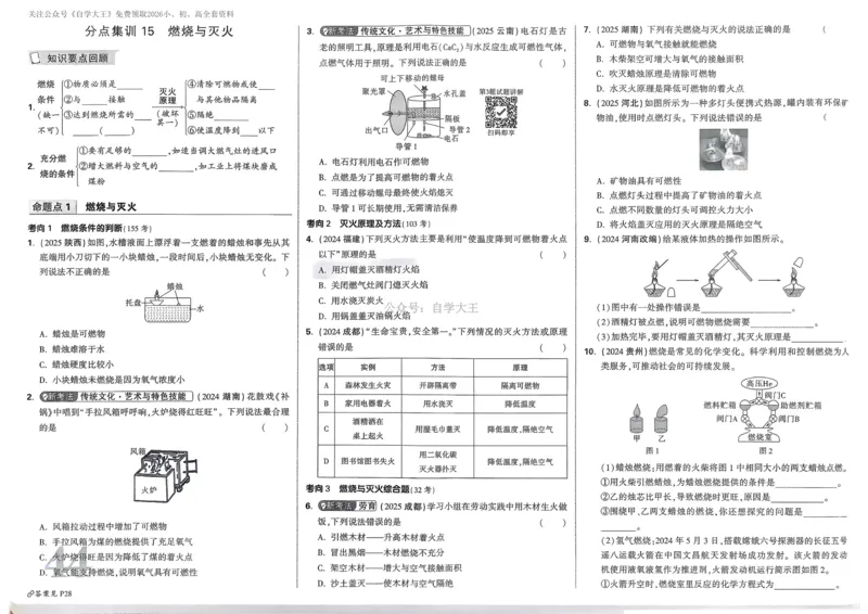 化学精准摸底小卷_2026万唯系列预习复习_2026版初中《万唯中考真题》分类与新考法（化学地理）_化学