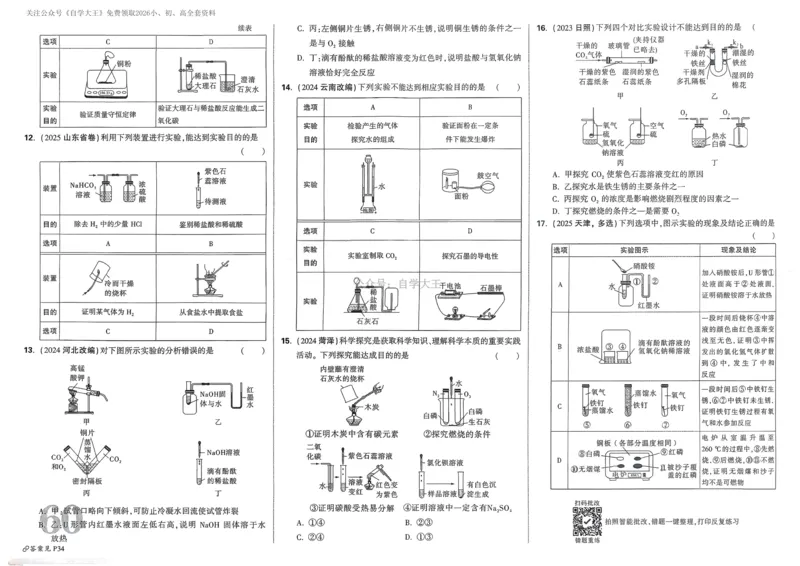 化学精准摸底小卷_2026万唯系列预习复习_2026版初中《万唯中考真题》分类与新考法（化学地理）_化学