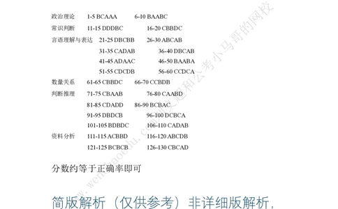 行测模拟卷第2套答案及简版解析&mdash;&mdash;文超教育_2026考公资料_（08）刘文超&威猛公考（阿里木江）_2025合集_最新2025年国考疯魔班刘文超&威猛公考⭐⭐⭐_讲义_行测模拟卷答案