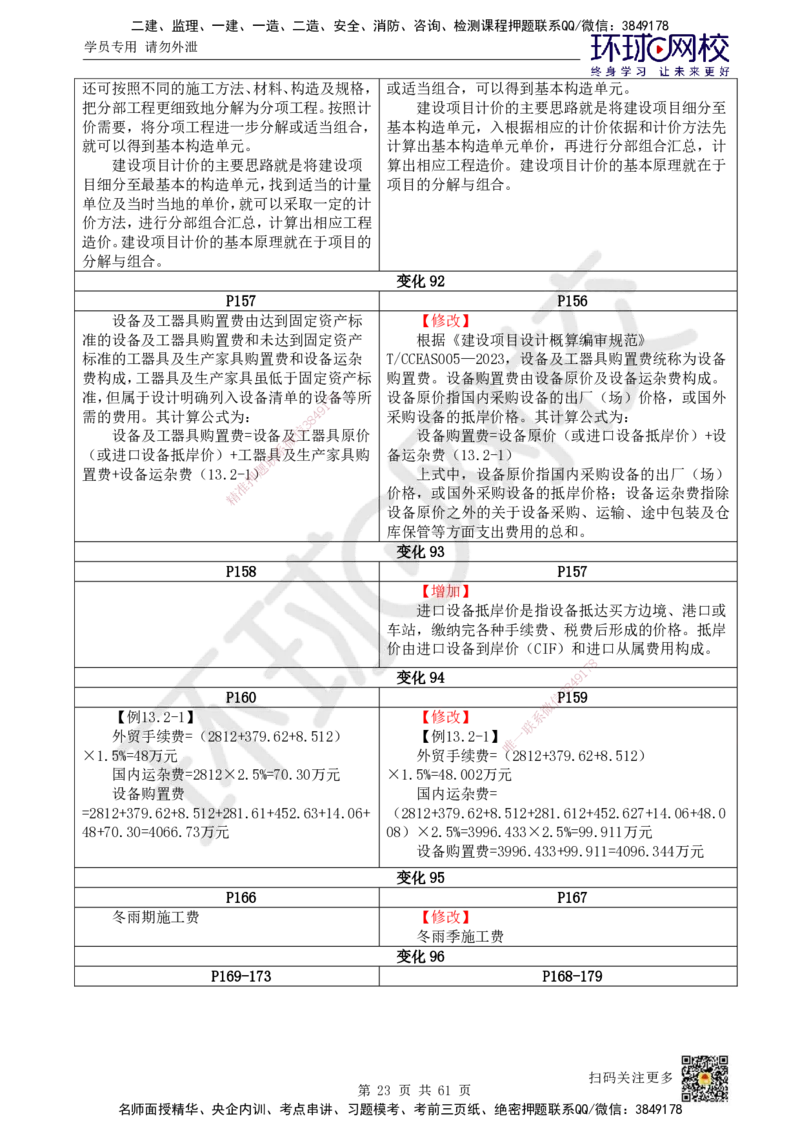 2025《建设工程经济》教材对比明细_2026年一级建造师_2026年一建经济_2025年一建经济SVIP_02-基础精讲✿高端面授✿深度强化_13-经济《备考指导班》张涌HQ