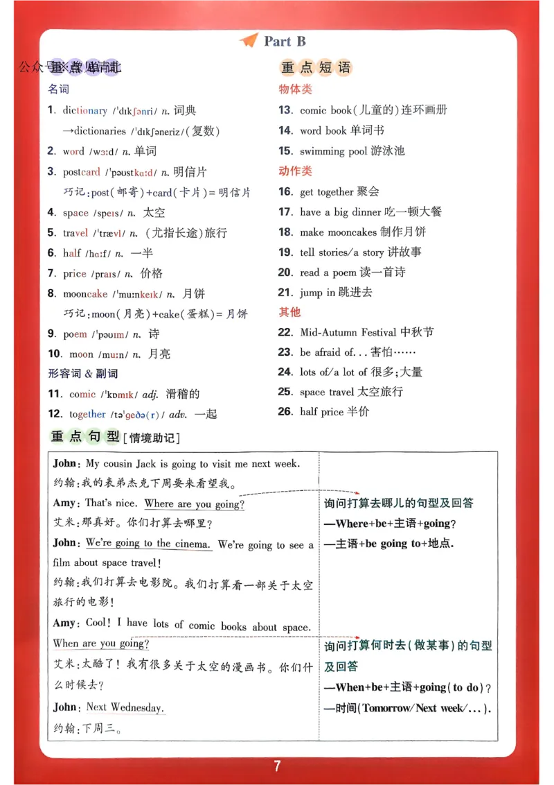 小白鸥情境题同步课时练PEP英语6年级上册：单元知识晨读晚记_2026万唯系列预习复习_2026版小学《万唯小白鸥情景题》3-6年级上册（数学、英语）（人教）