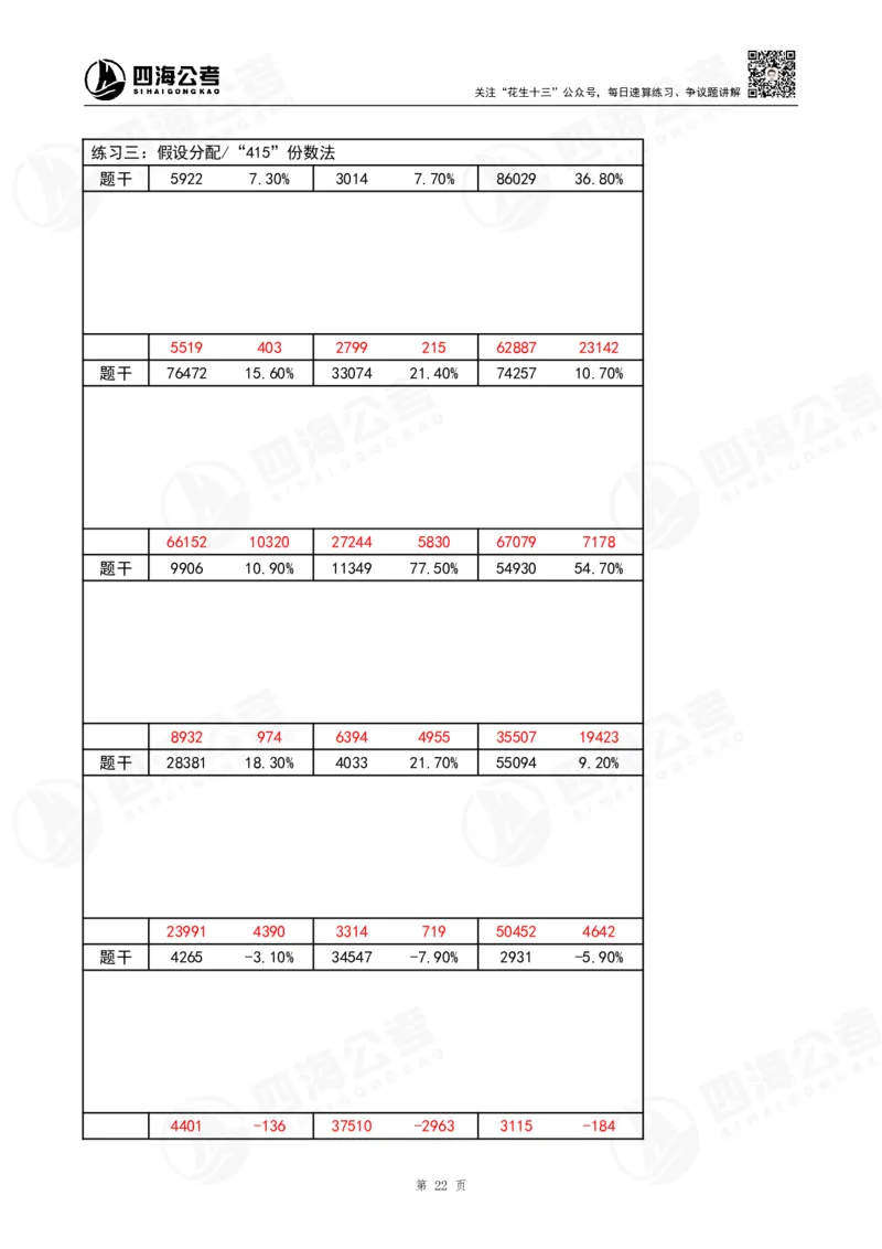 第42期速算无过程版答案--拾伊_2026考公资料_花生十三合集_（96）申论全勤全返、速算训练营、数量刷题营_速算训练营（39期-43期）_42期速算训练营