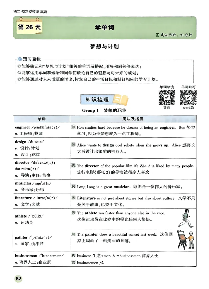 初二预习英语_2026万唯系列预习复习_2026版初中《万唯预习课》8年级上册（语文、英语、物理）（人教）_2026版初中《万唯预习课》8年级上册（英语）