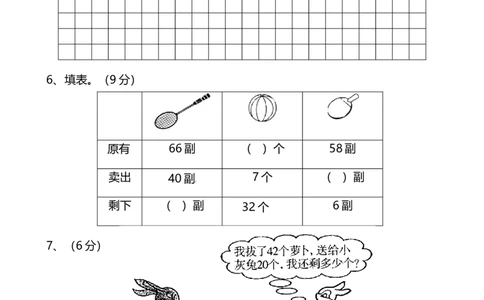 苏教版数学一年级下学期期中测试卷1_一年级上下册资料_一年级上语数英上下册学习资料_3-6-4、小学一年级数学下册_苏教版_4、期中测试卷