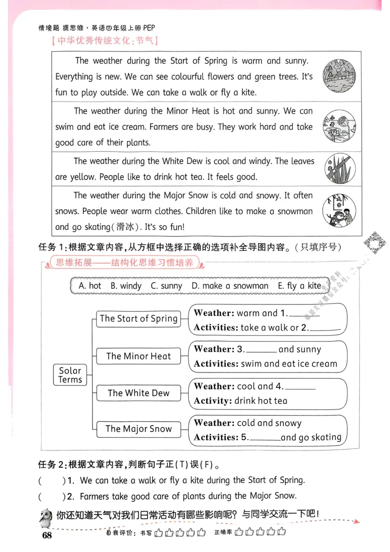 英语4年级上册_2026万唯系列预习复习_2026版小学《万唯小白鸥情景题》3-6年级上册（数学、英语）（人教）_2026小白鸥人教英语思维情景题3-6上_2026小白鸥人教英语思维情景题4上