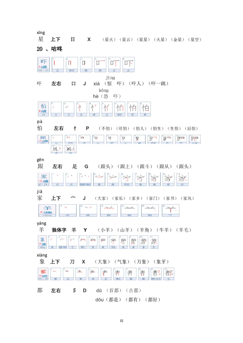 生字笔顺组词（整合版）_一年级上下册资料_一年级上语数英上下册学习资料_3-6-2、小学一年级语文下册_统编、部编、人教（语文全国统一只有一个版）_1、知识点总结_专项-字词句子