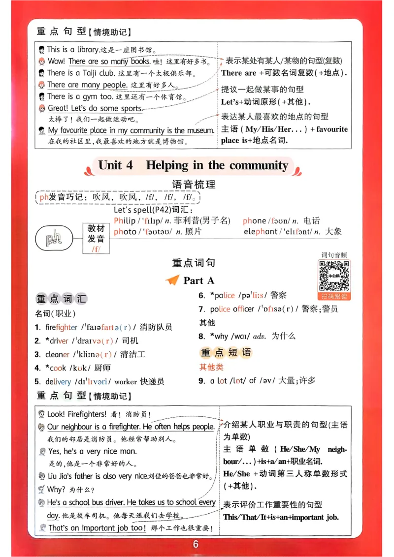 小白鸥情境题同步课时练PEP英语4年级上册：单元知识晨读晚记_2026万唯系列预习复习_2026版小学《万唯小白鸥情景题》3-6年级上册（数学、英语）（人教）