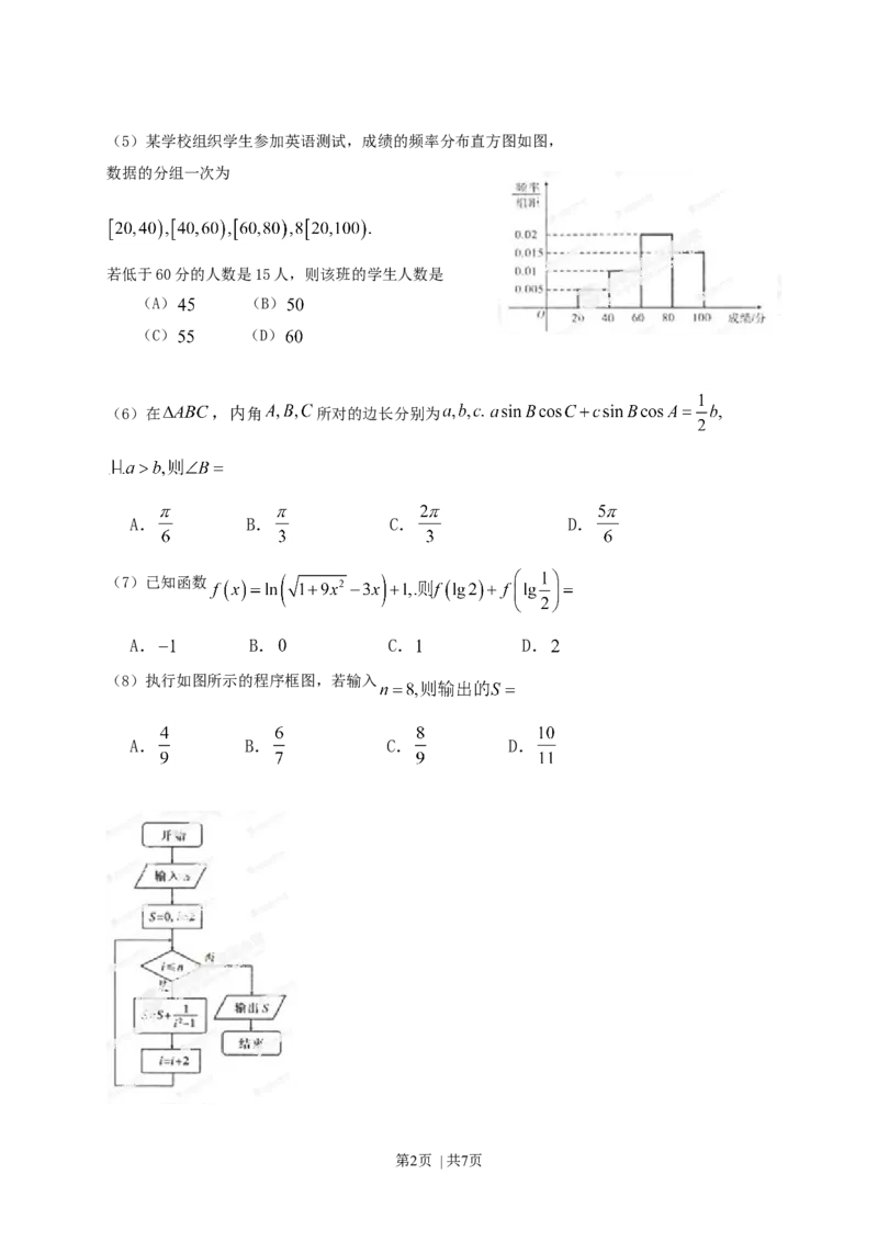 2013年高考数学试卷（文）（辽宁）（空白卷）_1.高考2025全国各省真题+答案_01.2008-2024全国高考真题（按省份分类）_11.辽宁_2008-2024&middot;（辽宁）数学高考真题