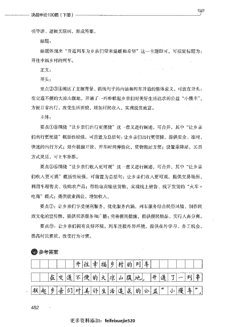 决战申论100题（下册）_26吉林考备考资料包_11省考刷题包_05决战申论100题_决战申论100题2021年8月版次