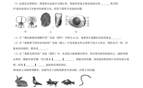 精品解析：2020年江苏省连云港市中考生物试题（原卷版）_中考真题_8.生物中考真题2015-2024年_2020生物真题74份_2020年中考真题精品解析生物（江苏连云港卷）精编word版