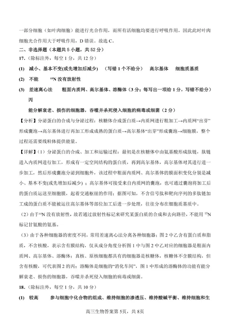 河南省濮阳外国语学校2025-2026学年高三上学期10月月考生物试题（含解析）_251102河南省濮阳外国语学校2025-2026学年高三上学期10月月考