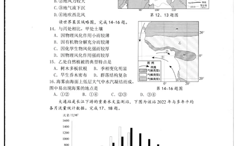 浙江省杭州市2024-2025学年高二下学期6月期末教学质量检测地理试题（含答案）_2025年6月_250625浙江杭州市2024-2025学年高二下学期6月期末考试教学质量检测（全科）