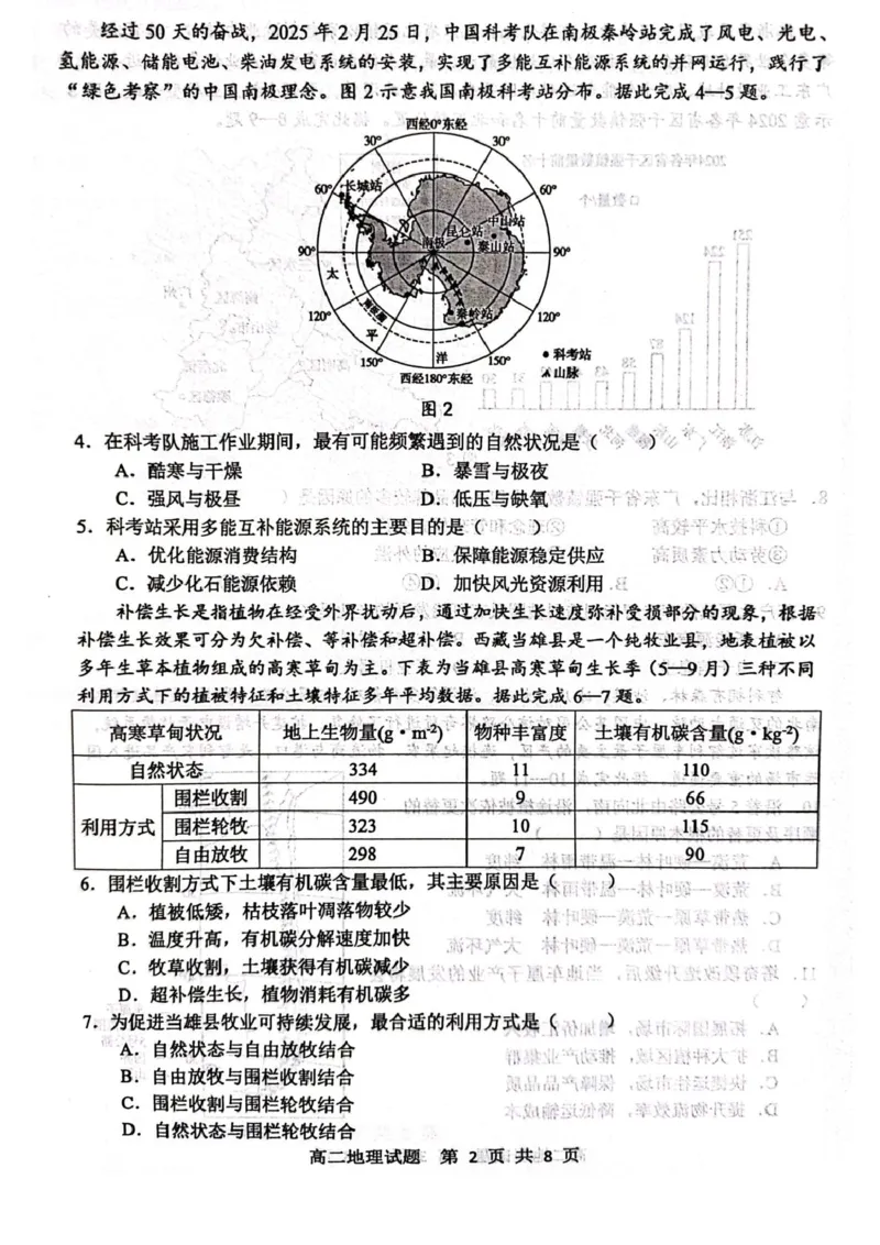 山东省东营市2024-2025学年高二下学期期末质量监测地理试卷（含答案）_2025年7月_250710山东省东营市2024-2025学年高二下学期期末质量监测（全科）