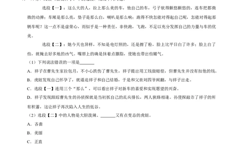 湖南省衡阳市2020年中考语文试卷（word版，含解析）_中考真题_1.语文中考真题2015-2024年_2020全国多省多地中考语文真题96份_语文真题2020