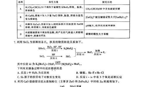 2024届福建省部分地市高三上学期第一次质量检测化学(1)_2024年1月_021月合集_2024届福建省部分地市高三上学期第一次质量检测