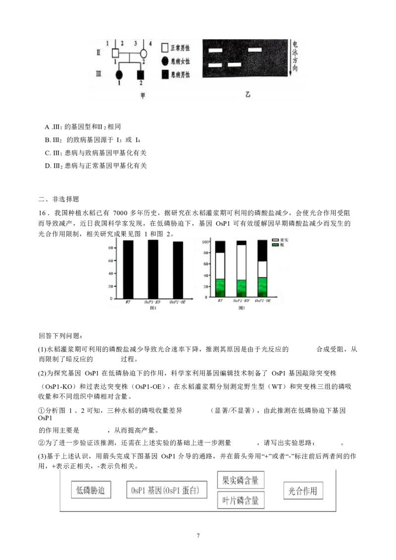 2025-2026学年高三毕业班第三次月考生物试题_2025年12月_251214福建省漳州市第三中学2025-2026学年高三上学期12月月考（全科）