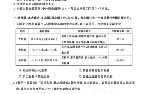 山东省大联考2025-2026学年高三上学期12月月考历史试题（含答案）_2025年12月_251229山东省大联考2025-2026学年高三上学期12月月考（全科）