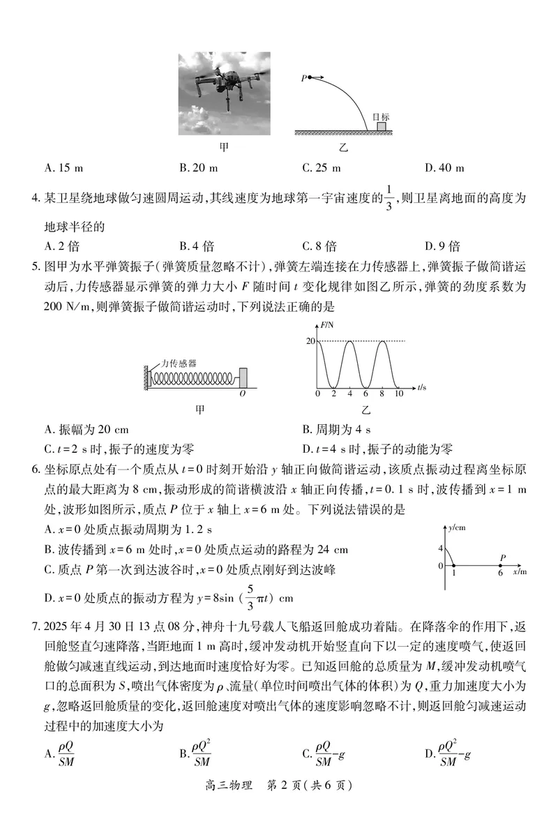 江西省2026届高三11月一轮复习阶段检测物理_251115上进联考&middot;江西省2026届高三11月一轮复习阶段检测（全）