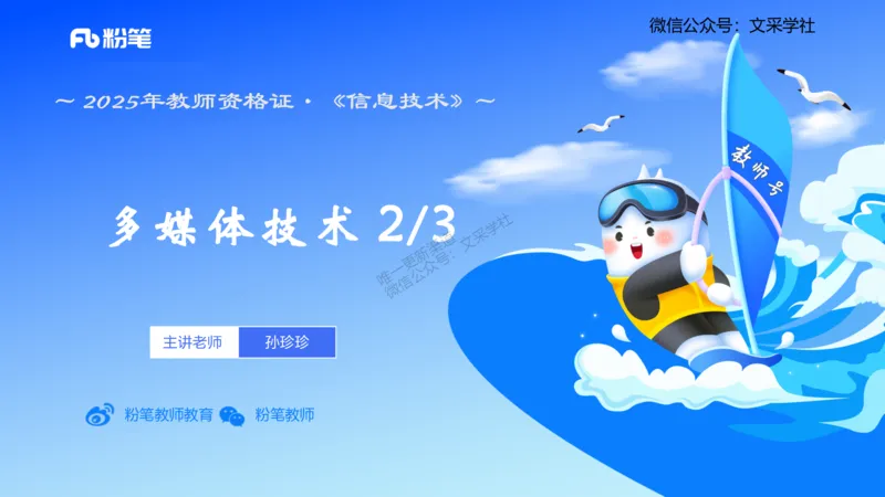 理论精讲06-多媒体技术2&middot;孙珍珍_4-教培资料-26年最新资料-同步更新_初中高中教资_03科三专项（进去保存报考的学科即可）_01科目三FB网课、三色速记手册、知识点导图等推荐