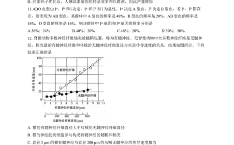 2025年点石联考东北&ldquo;三省一区&rdquo;高三年级12月份联合考试生物试题（含答案）_2025年12月_251210东北&ldquo;三省一区&rdquo;点石联考2025-2026学年高三上学期12月月考（全科）