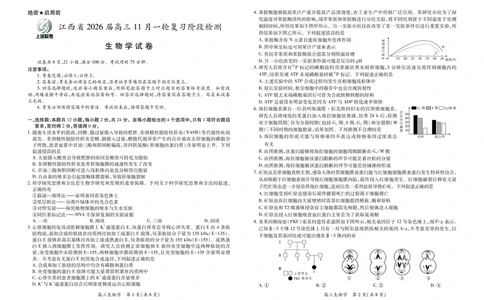 江西省2026届高三11月一轮复习阶段检测生物_251115上进联考&middot;江西省2026届高三11月一轮复习阶段检测（全）