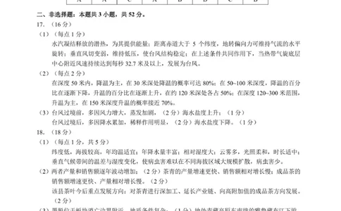 2025年12月诊断性测试地理答案_2025年12月_251229中学生标准学术能力（TDA）诊断性测试2025-2026学年高三上学期12月测试（全科）