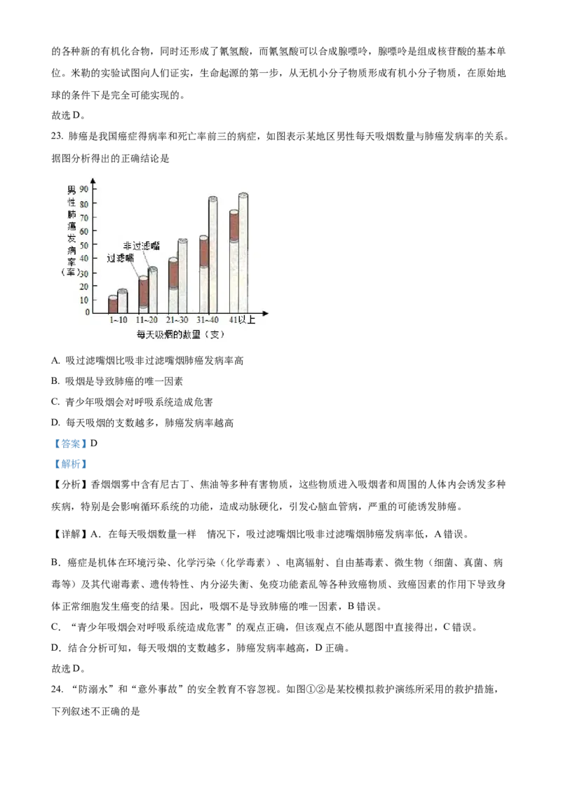 精品解析：2022年四川省凉山州中考生物真题（解析版）_中考真题_8.生物中考真题2015-2024年_2022年全国中考生物114份14