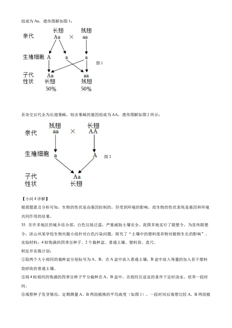 精品解析：2022年四川省凉山州中考生物真题（解析版）_中考真题_8.生物中考真题2015-2024年_2022年全国中考生物114份14