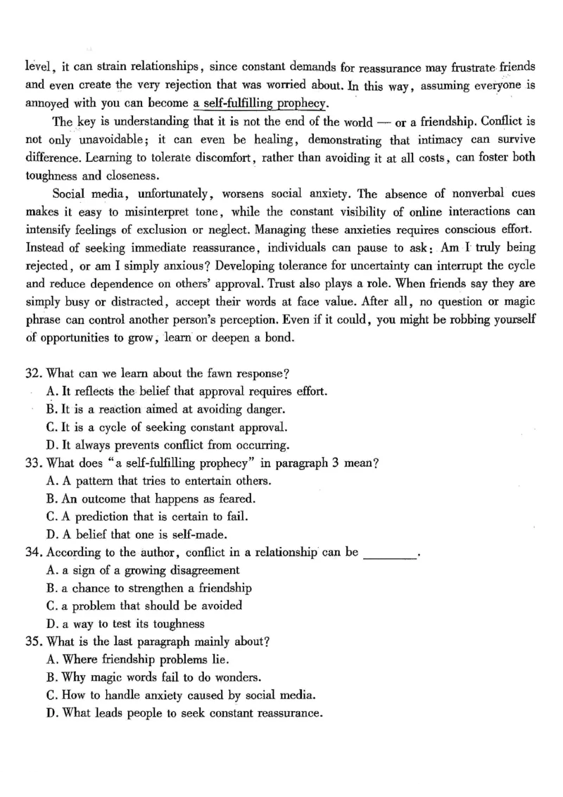 南开中学高2026届高三第三次质量检测英语_251109重庆市南开中学高2026届高三第三次质量检测（全科）
