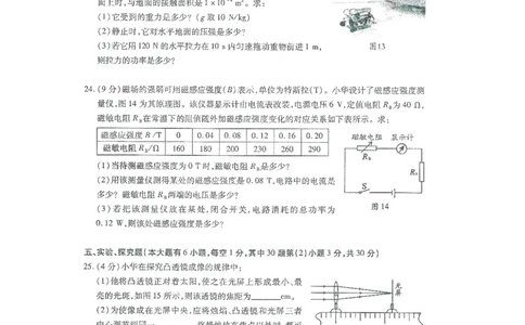 福建省福州市2015年中考物理真题试题（扫描版，含答案）(1)_中考真题_4.物理中考真题2015-2024年_2015年中考物理真题165份