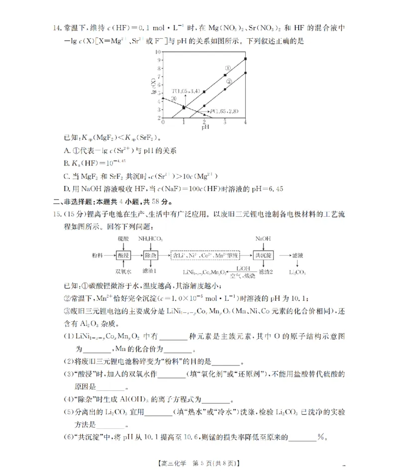 湖南省2026届高三上学期11月联考（26-87C）化学_2025年12月_251204金太阳&middot;湖南省2026届高三上学期11月联考（26-87C）（全科）