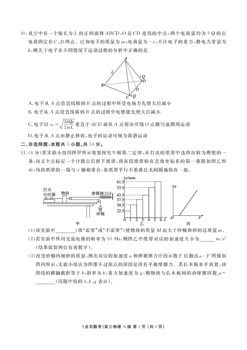 点石联考2025&mdash;2026学年度上学期高三年级11月份联合考试物理(A版)_251112辽宁省点石联考2025&mdash;2026学年度上学期高三年级11月份联合考试（全科）