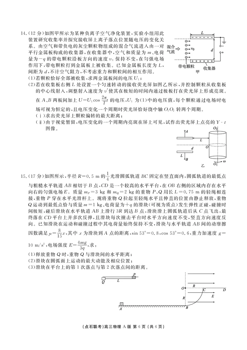 点石联考2025&mdash;2026学年度上学期高三年级11月份联合考试物理(A版)_251112辽宁省点石联考2025&mdash;2026学年度上学期高三年级11月份联合考试（全科）