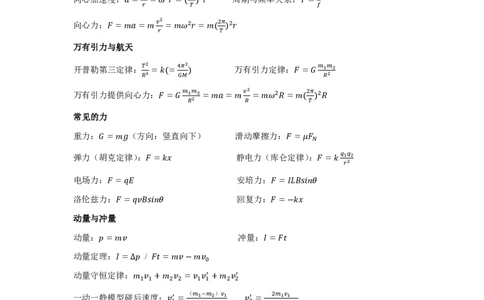 物理初高中重要公式汇总_4-教培资料-26年最新资料-同步更新_初中高中教资_03科三专项（进去保存报考的学科即可）_01科目三FB网课、三色速记手册、知识点导图等推荐