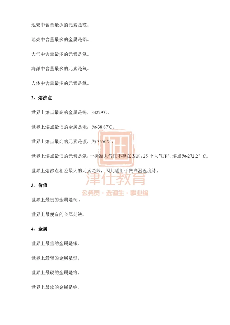 津仕教育化学常识_26吉林考备考资料包_08公共基础知识资料+试题_公基常识-分类汇总