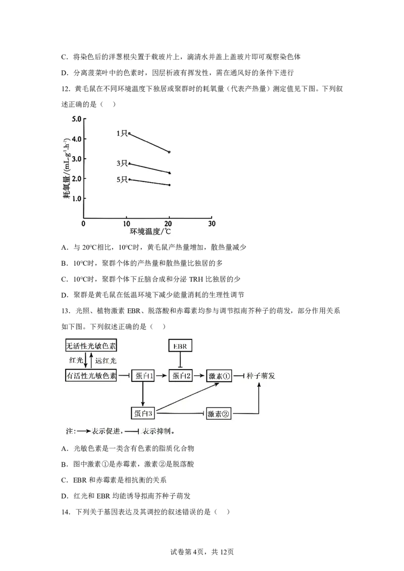 黑、吉、辽、内蒙辽宁、黑龙江、吉林、内蒙古_1.高考2025全国各省真题+答案_9.高考生物真题答案更新中
