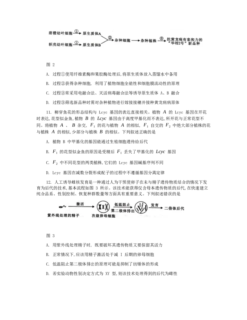 广西壮族自治区柳州市2024-2025学年高二下学期6月期末考试生物Word版无答案_2025年6月_250627广西壮族自治区柳州市2024-2025学年高二下学期6月期末考试（全科）