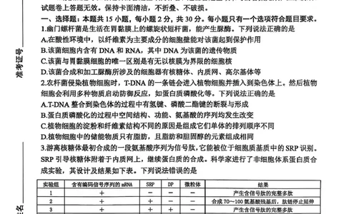 山东省东营市2024-2025学年高二下学期期末质量监测生物试卷（含答案）_2025年7月_250710山东省东营市2024-2025学年高二下学期期末质量监测（全科）