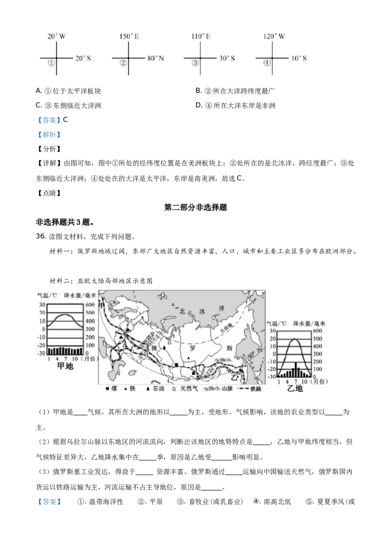精品解析：2021年海南省中考地理真题（解析版）_中考真题_9.地理中考真题2015-2024年_地区卷_海南地理16-21无20